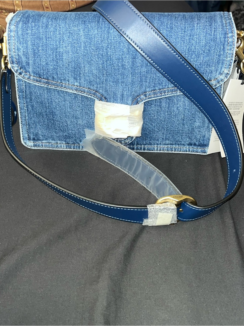 Coach Tabby 26 Denim Crossbody Shoulder Bag in Blue